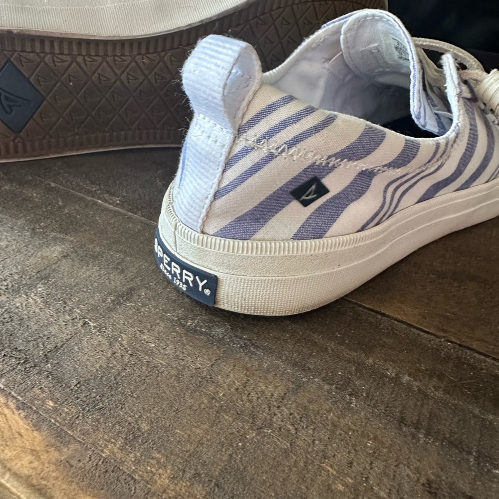 Sperry Light Blue Striped Sneakers